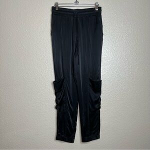 Zara Satin Black Cargo Pants 🔴